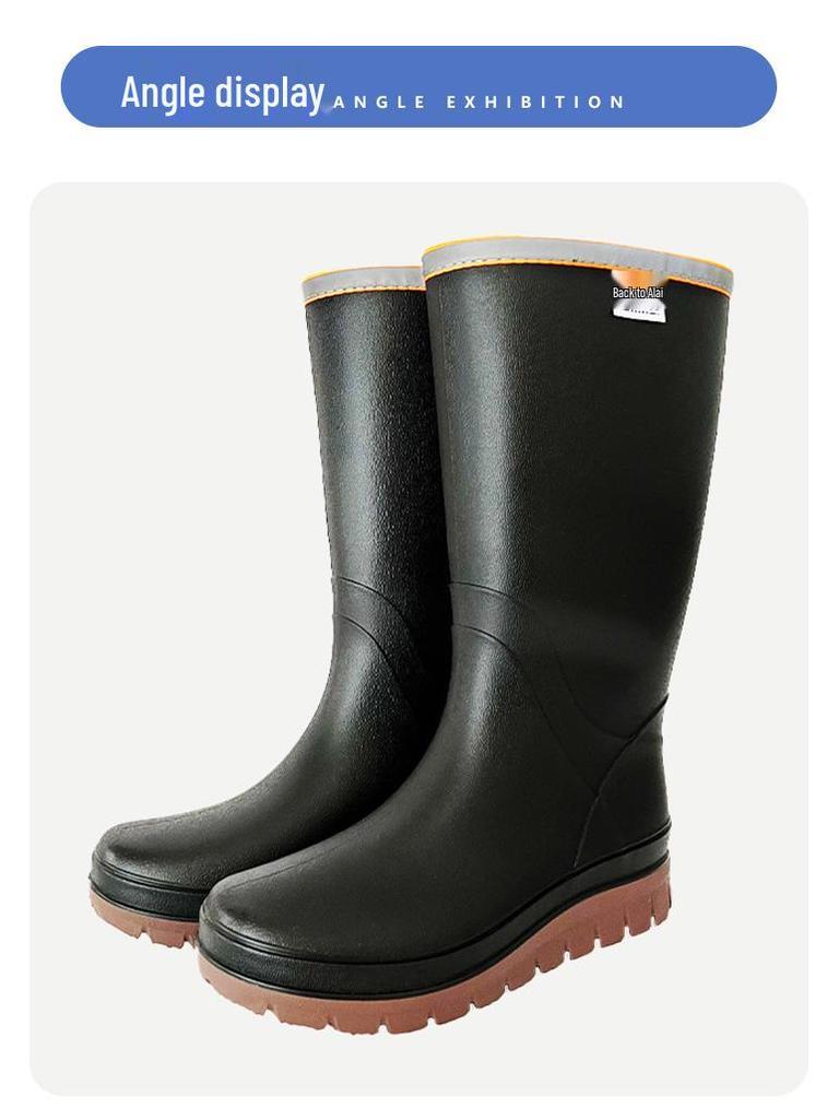 Botas de Chuva Impermeáveis Antiderrapantes de Cano Alto Warrior para Homens, para Trabalho, Pesca e Equitação
