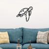 1pc Unique Sea Turtle Metal Wall Decor - Geometric Cut Out Plaque Art for Bedroom, Ideal for Christmas