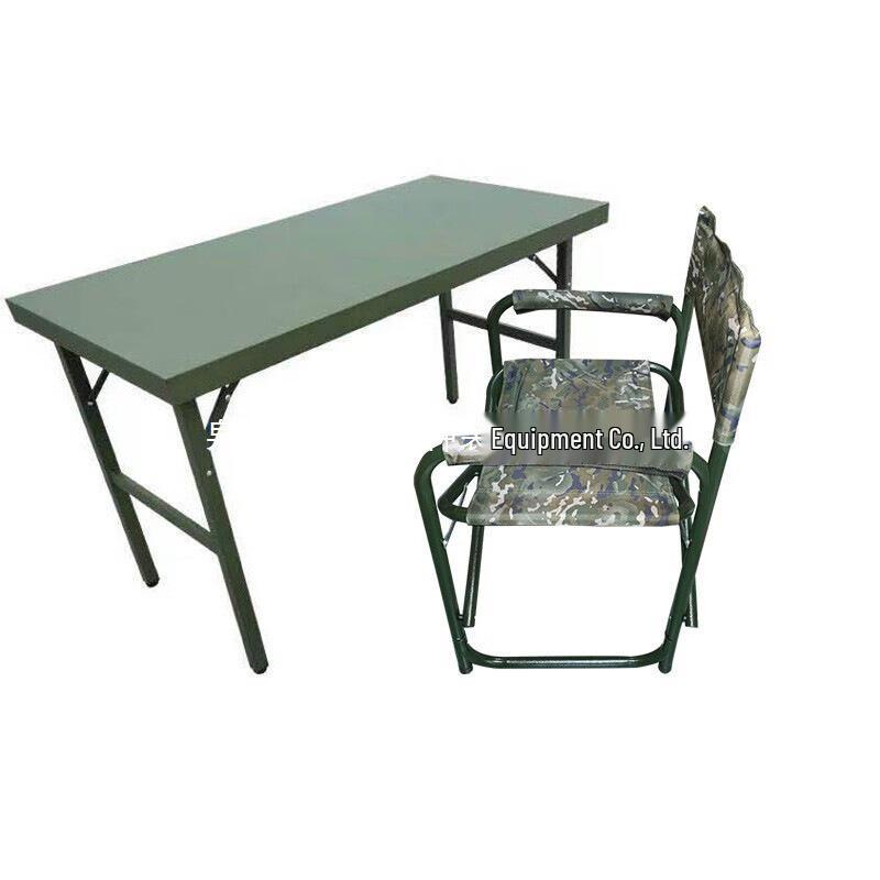 Field Command Portable Military Green Folding Chair & Work Table