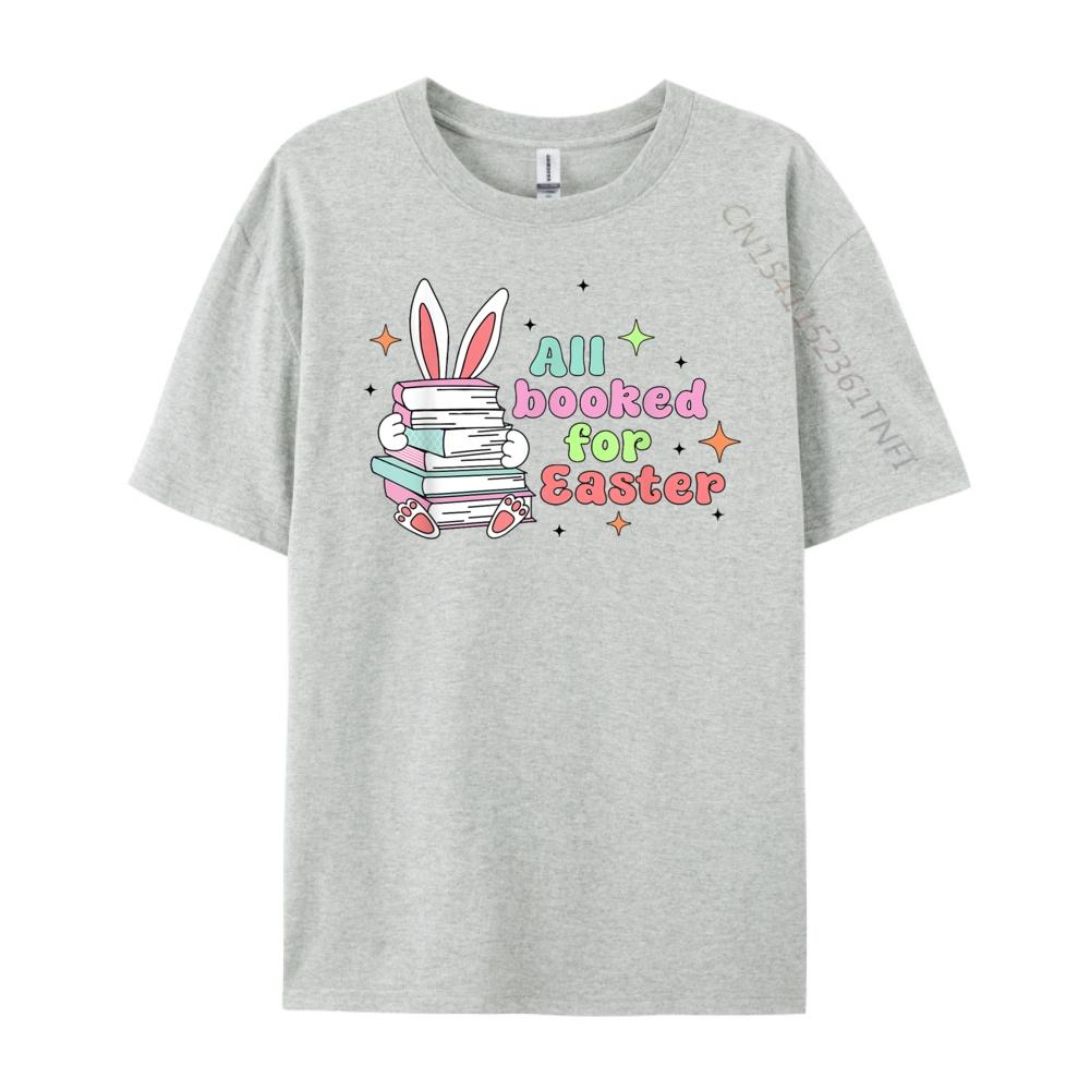 All Booked For Easter Bunny Ear Librarian Reading Bookworm Men Graphic Tees Funny Gifts Printing