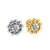 Diamond-Inlaid Stainless Steel Lip Stud Piercing Earring - 1.2*6/8mm