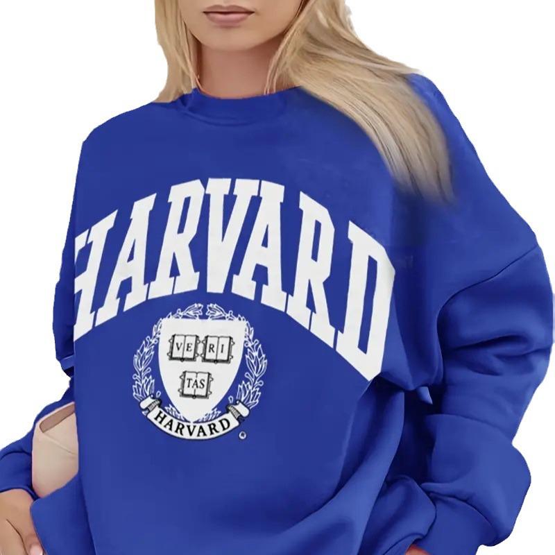 European & American Women's Printed Round Neck Sweater, 2024 Collection