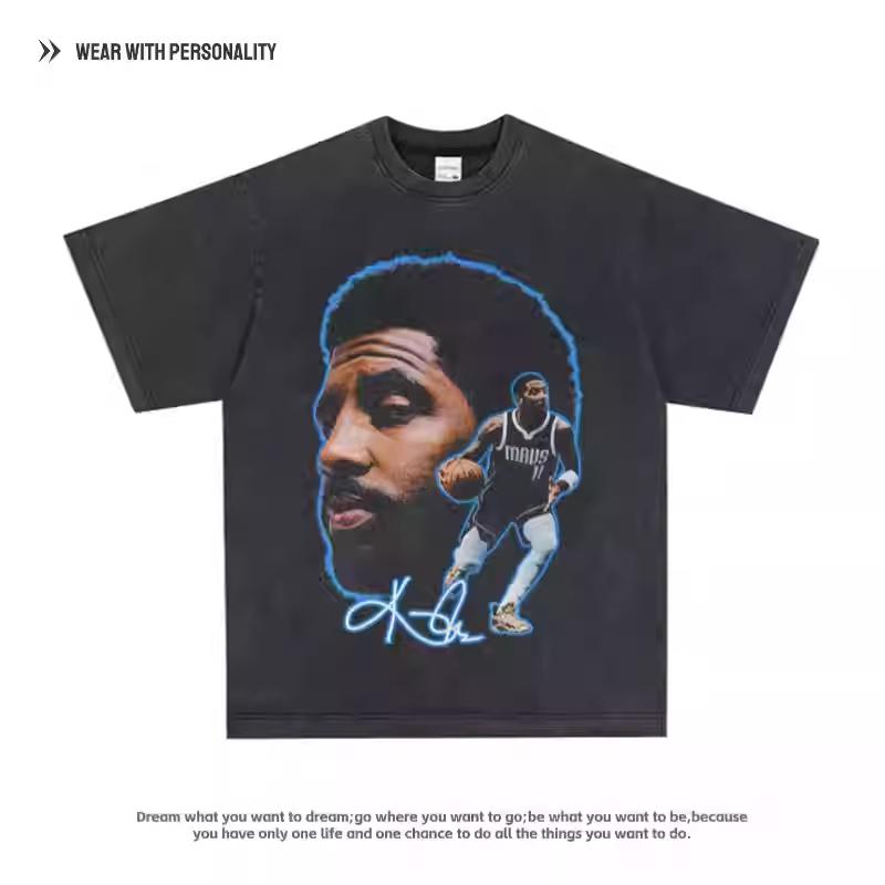 Kyrie Irving Αστέρας του Μπάσκετ Casual Μπλουζάκι με στάμπα Αμερικάνικο Ανδρικό και Γυναικείο Μικρή Λαιμόκοψη Κοντομάνικο