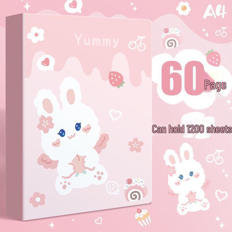 Španělský Bi Rabbit A4 Kreslený 80stránkový studentský a kancelářský pořadač