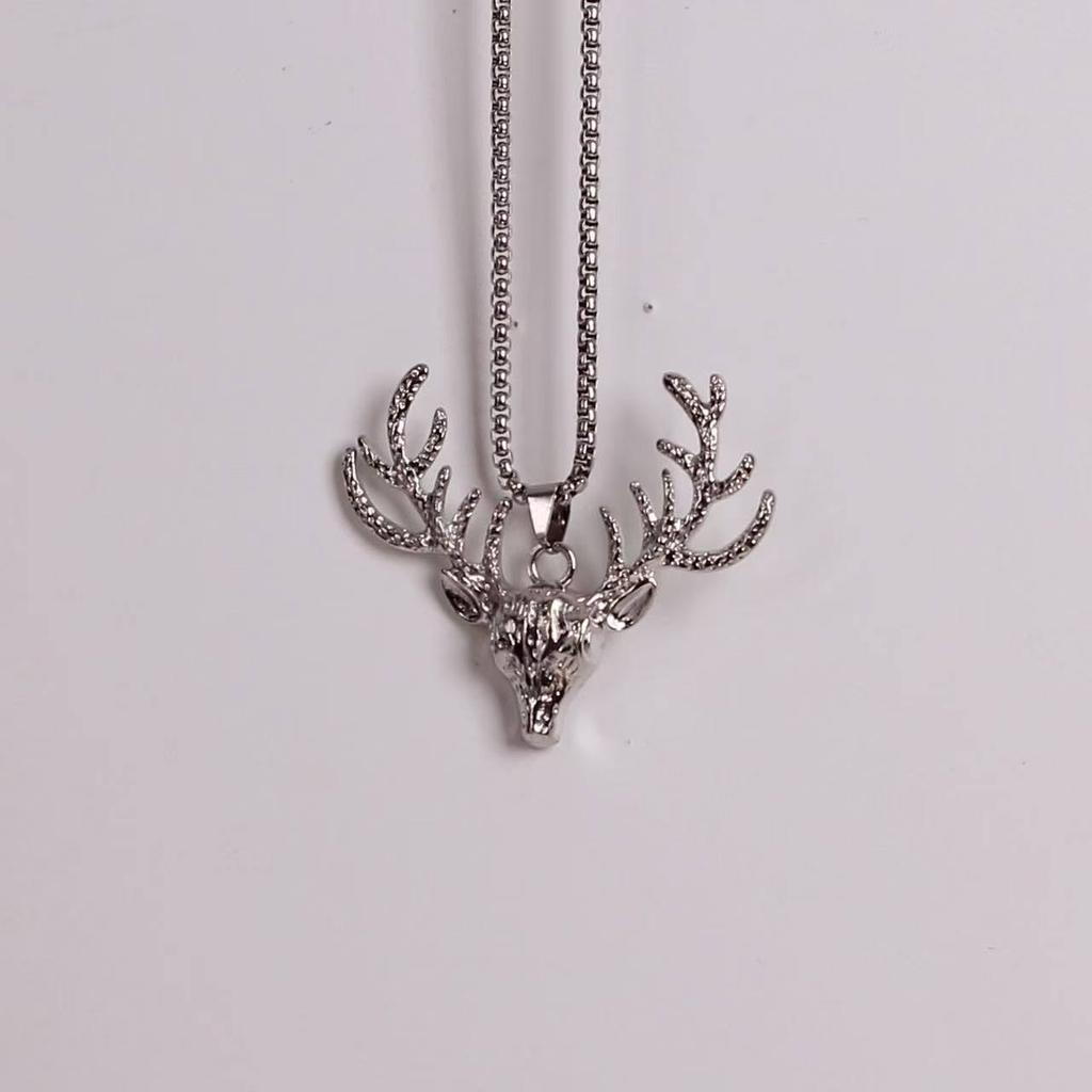 Men's Hip Hop Necklace Deer Pendant - Punk Vintage Street Couple Accessories - Cool Fashion Jewelry for Men and Women