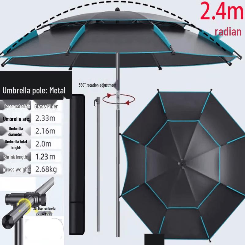 Wangfeng Upgraded 12-Rib Outdoor Fishing Umbrella