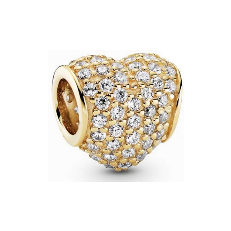 NEW DIY Sparkling Gold-Plating Serise Family Star Flower Cake Charm Bead Fit Silver European Bracelet Jewelry Gift