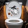 Self-adhesive Toilet Decals Halloween Sticker, Ghost And Skeleton Print Decals, Waterproof PVC Easy Bathroom Peel Stick Spooky Stickers, for