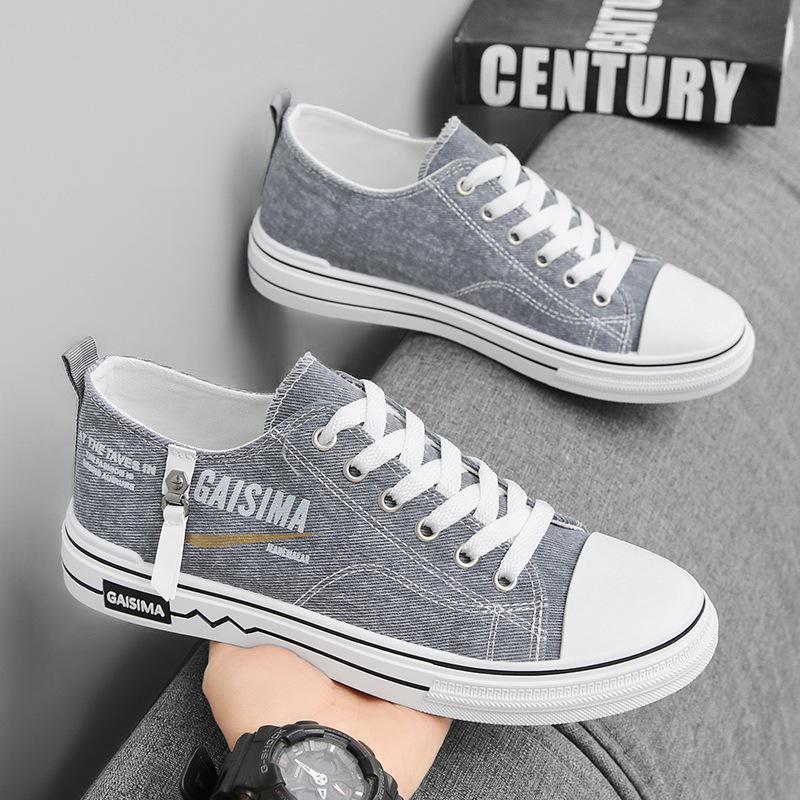 

Combination 2025 spring and summer lace-up breathable canvas shoes, youth sports tide board shoes, Korean version of live broadcast casual shoes 39