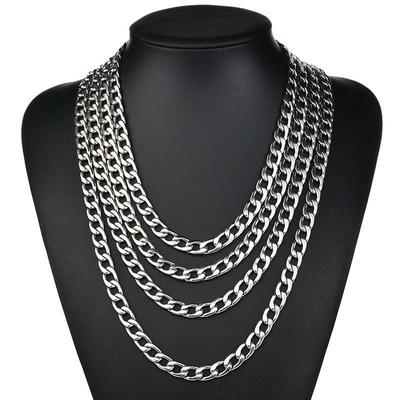 Trendy Titanium Steel Cuban Chain Necklace - Versatile, Durable, Unisex, Hip-Hop Style, Non-Fading