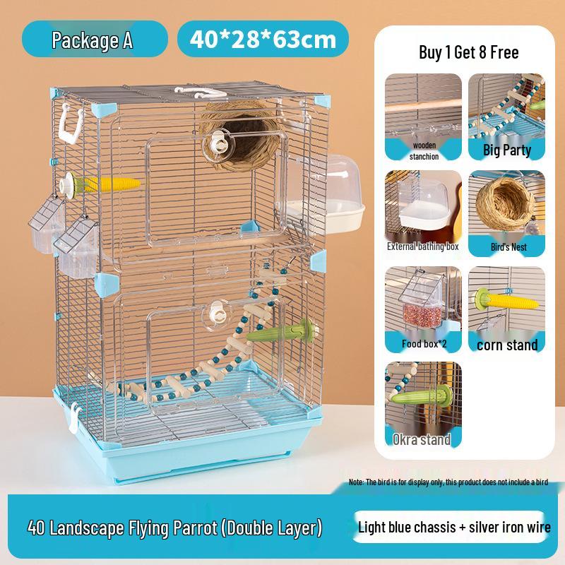 

Acrylic Parrot and Budgie Cage: Large Ornamental Villa for Cockatiel, Finch & More