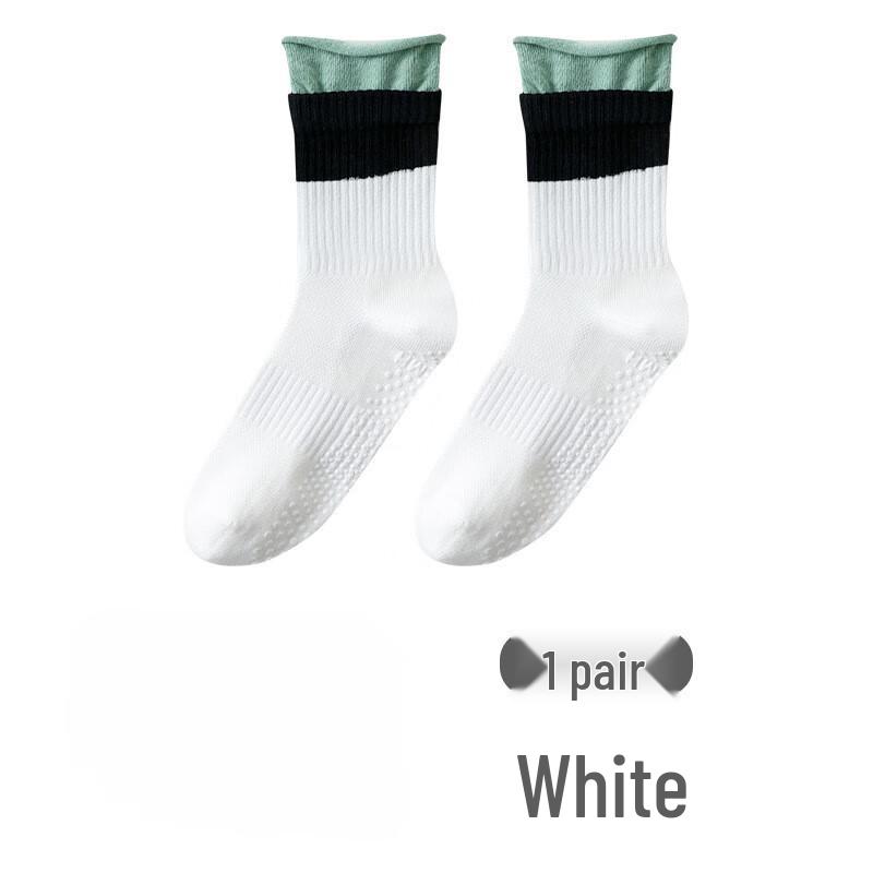 Women s Anti-Slip Yoga Pilates Crew Socks One Size