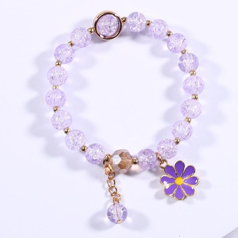 New Little Daisy Bracelet Female Student Mori Single Circle Strawberry Crystal Bracelet Girl Heart Simple Sweet Flower Bracelet