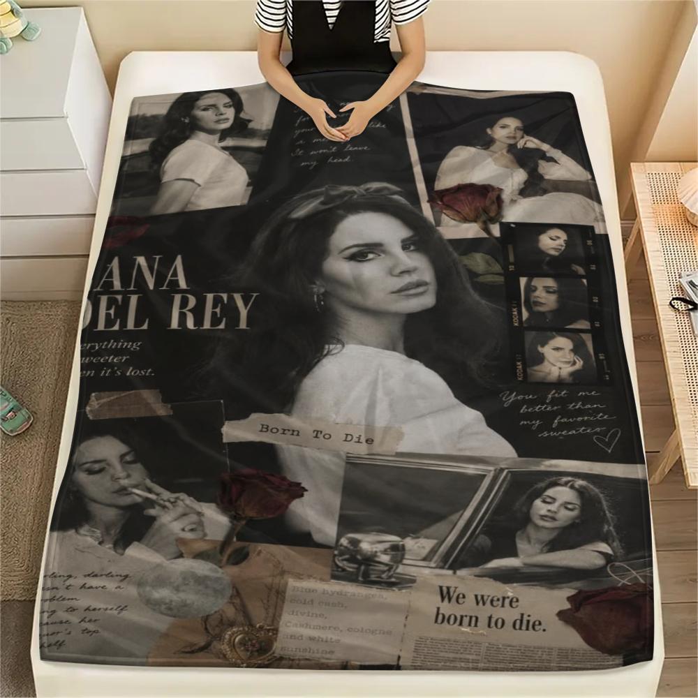 1pz Coperta in Flanella con Stampa Lana Del Rey, Alta qualità Confortevole per Tutte le Stagioni, Decorazione per la Casa, Calore e Comfort, Perfetta per Regali di Natale