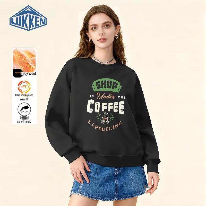 LUKKEN  Afternoon Coffee  Fleece-Lined Graphic Hoodie S