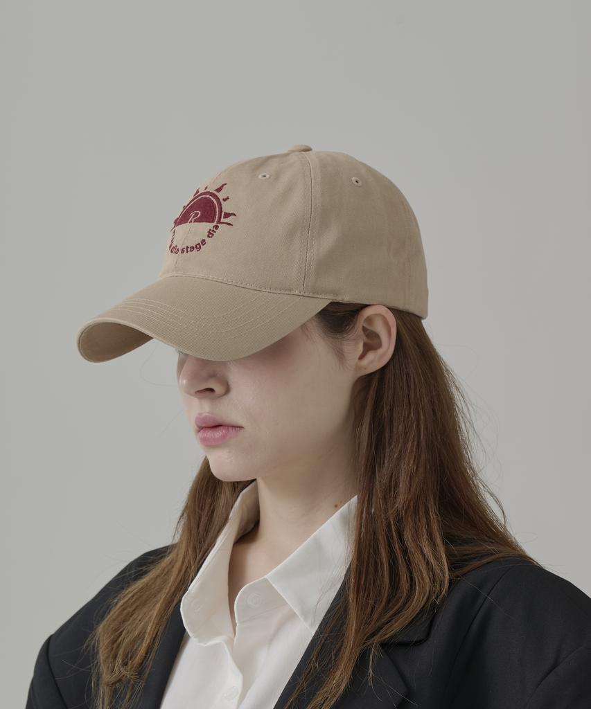 Seuteijial Signature Sun Logo Washed Ball Cap [Beige]