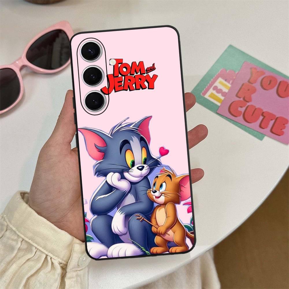 Animated T-Tom And J-Jerry Phone Case For Samsung S 20 21 22 23 Lite Plus Ultra Clear Mobile Cover Funda