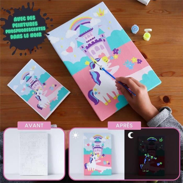 BONNYCO Peinture Numero Enfant Licornes,Lot 3 Toiles Cadeau Fille Garcon,Kits De Loisirs Créatifs,Activites Manuelles Pour Enfant