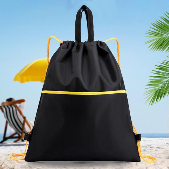 Прочная дорожная сумка Износостойкая многофункциональная застежка на шнурке чёрный — фото 8