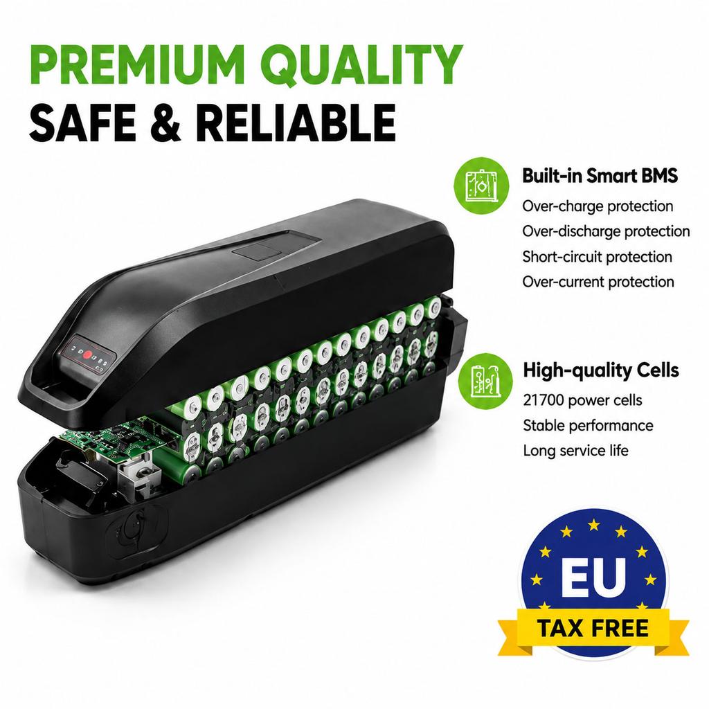 Pro baterii e-skútru a e-kola Hailong Shell 36V 48V 30AH, lithiové články 21700, BMS max. 40A-50A, funguje s motory 500W 750W 1000W 1500W