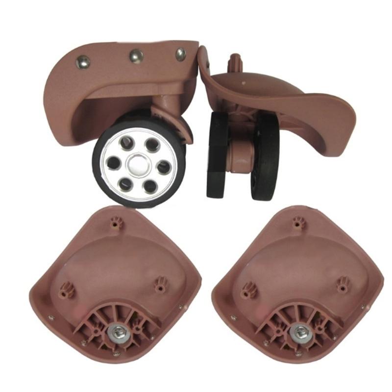 4 Stück Gummi-Trolley-Rollen Ersatz für Gepäckbox 60x12mm/55x12mm Schwerlast-Kofferrolle 360 Grad Schwenkbares Set