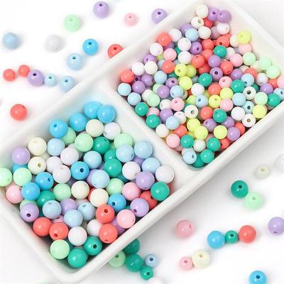 200/500 Τεμ. Ακρυλικές Χάντρες Μονόχρωμες για DIY Κολιέ Βραχιόλι Σκουλαρίκια Αξεσουάρ Κατασκευής Κοσμημάτων