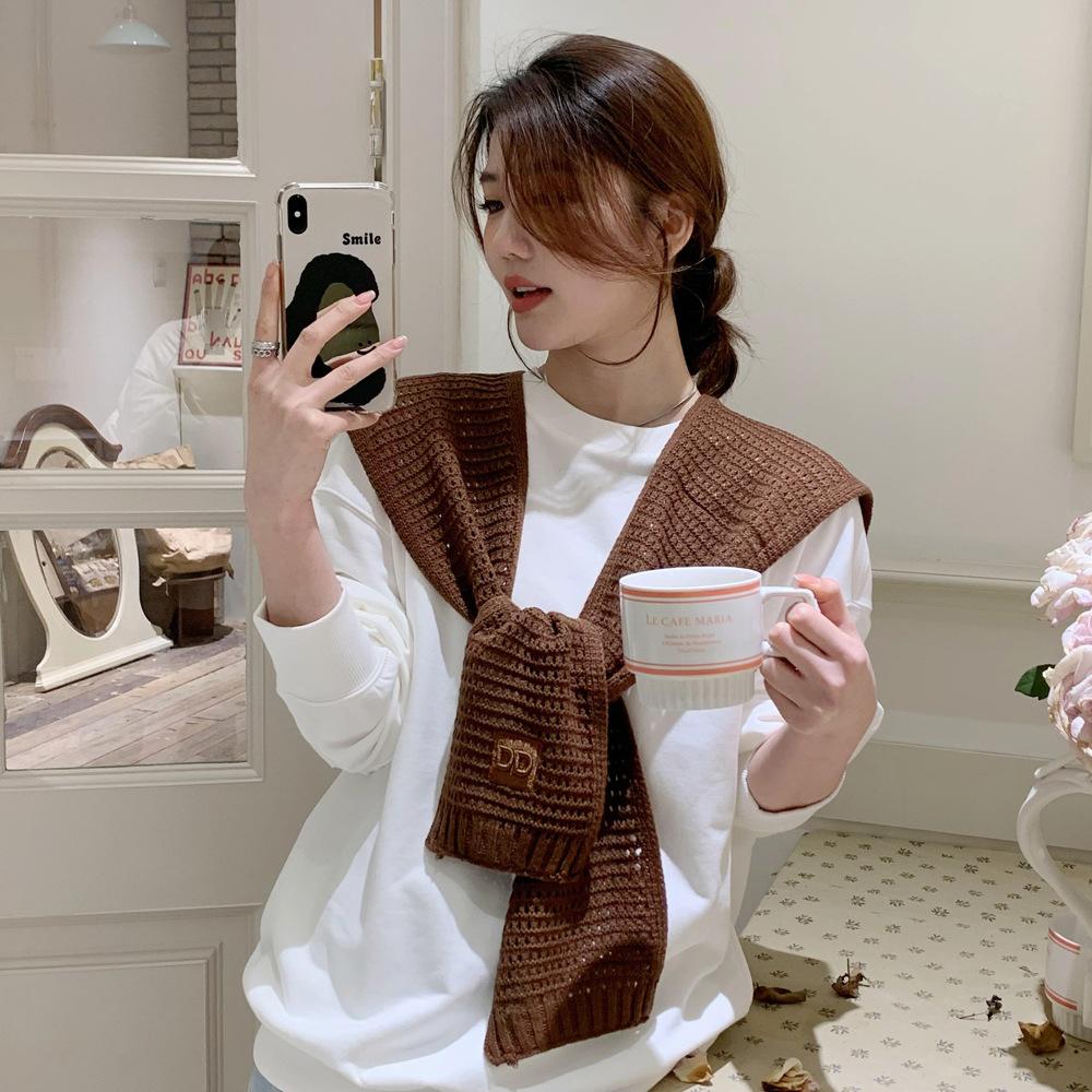 New Shoulder Scarf Shawl Women'S Fake Collar Shoulder Protection Scarf Air-Conditioned Room Camisole Decoration Paired With Neck Protection Knot