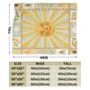 Border Painting Art Sun Flannel Blanket Winter Super Soft Bedding Throws for Kids Couch Chair Aesthetic Bedspread Sofa Bed Cover