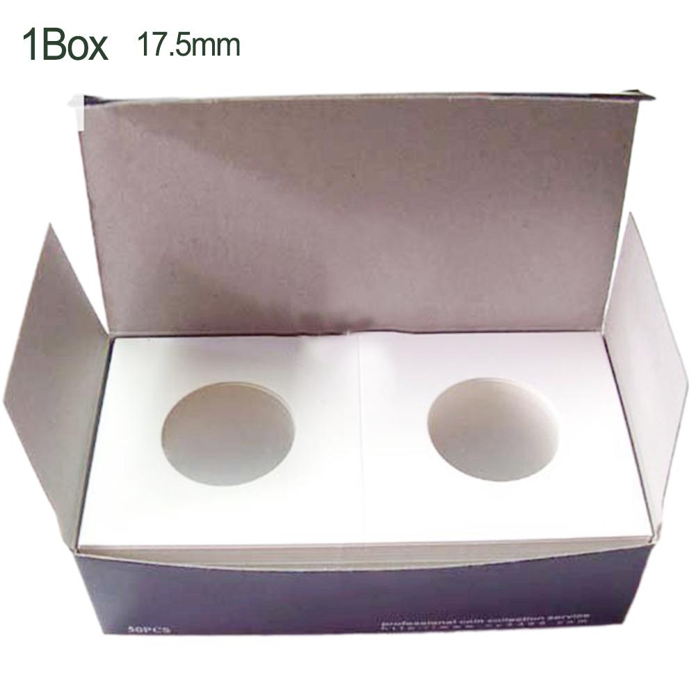 50PCS Coin Holders Stamp Holder Storage Box Storage Case Storage Holders Square Cardboard Box Household Supplies 17.5-40mm