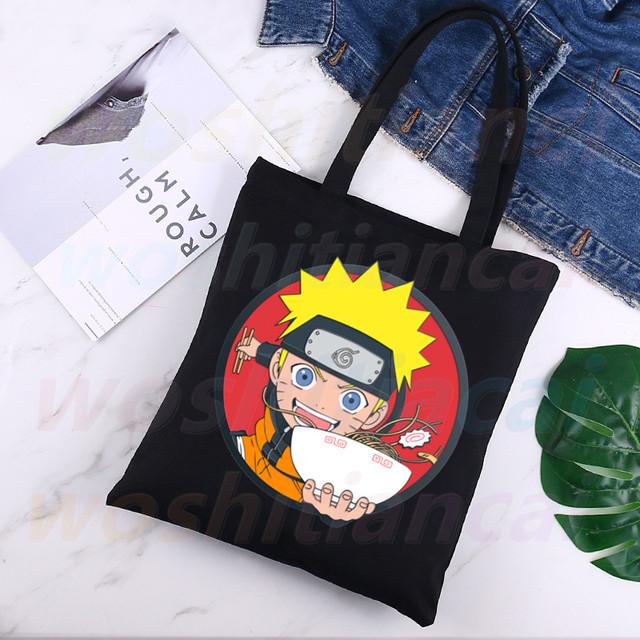 Anime Peripheral Japan's Anime Ramen Righteous Ardour Shopping Bag Women Canvas Tote Bags Eco Bag Shopper Shoulder Bags Black