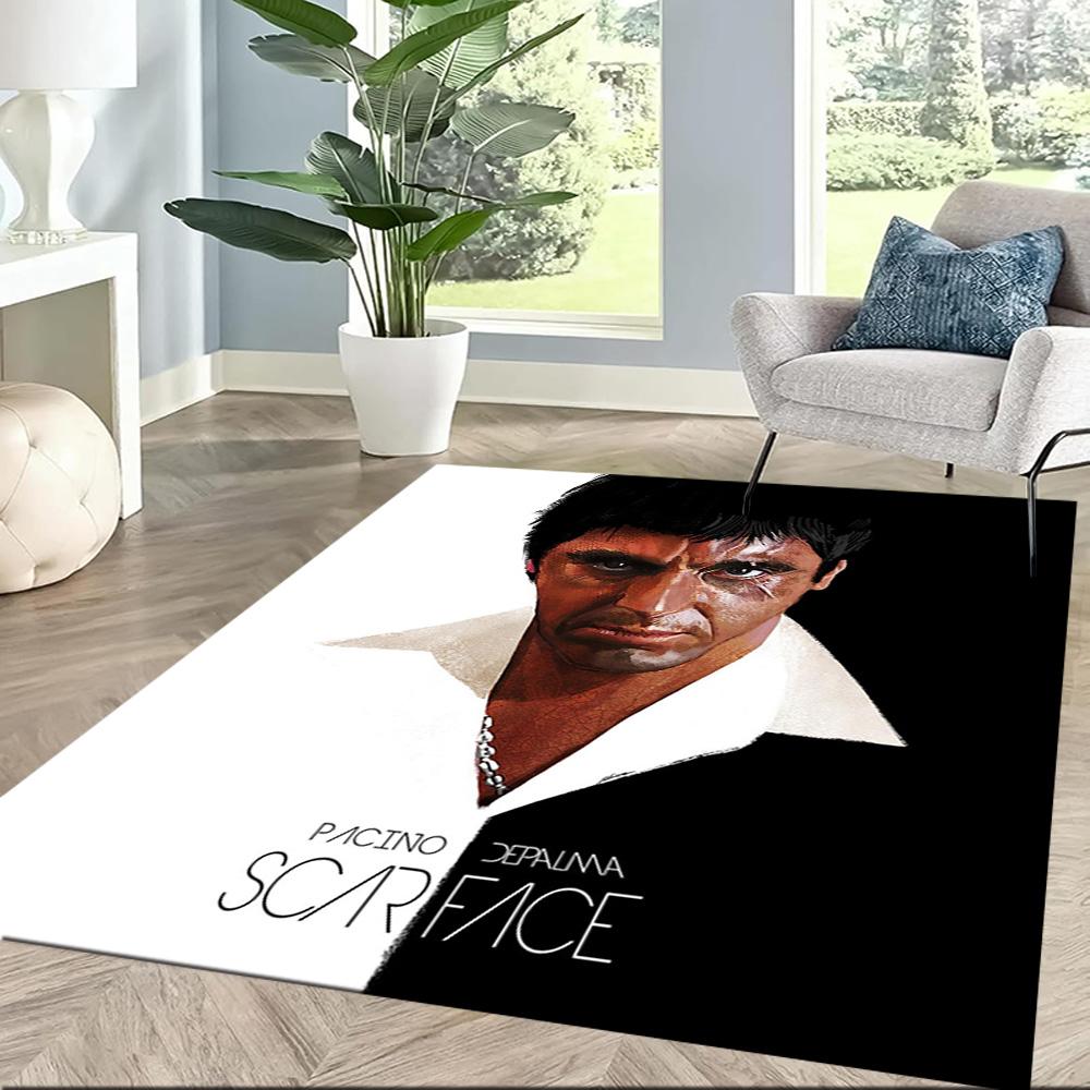 Scarface Square Rugs Are a Great Choice for Living Rooms, Bedrooms, Home Décor, and As Gifts.