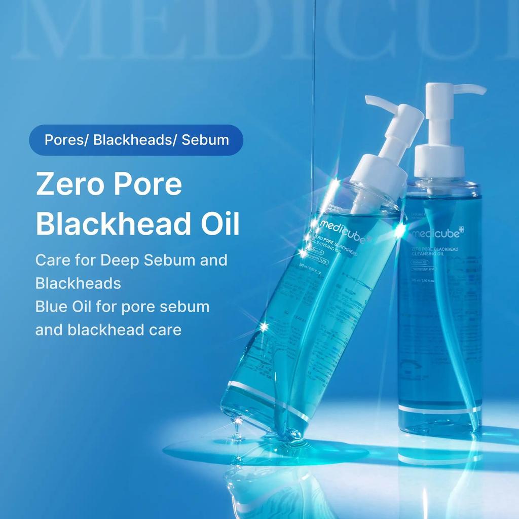 Medicube Zero Pore Blackhead Cleansing Oil | Moisturizing Makeup Remover for All Skin Types, Low-Irritation