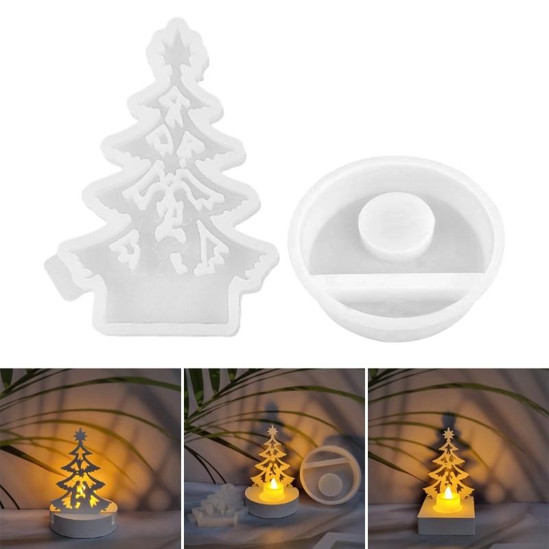 Christmas Tree Candle Holder Mould Candlesticks Silicone Molds Craft Molds