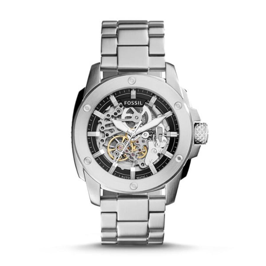 

Fossil Men s Quartz Stainless Steel Three-Hand Watch Stainless Steel Case/Scratch Resistant Glass Mirror ME3081