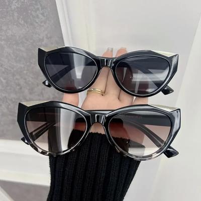 Occhiali da Sole Vintage Cat Eye Colore a Contrasto Donna Uomo Marca Gradiente Occhiali da Sole Femminile Maschile Montatura Piccola Retrò