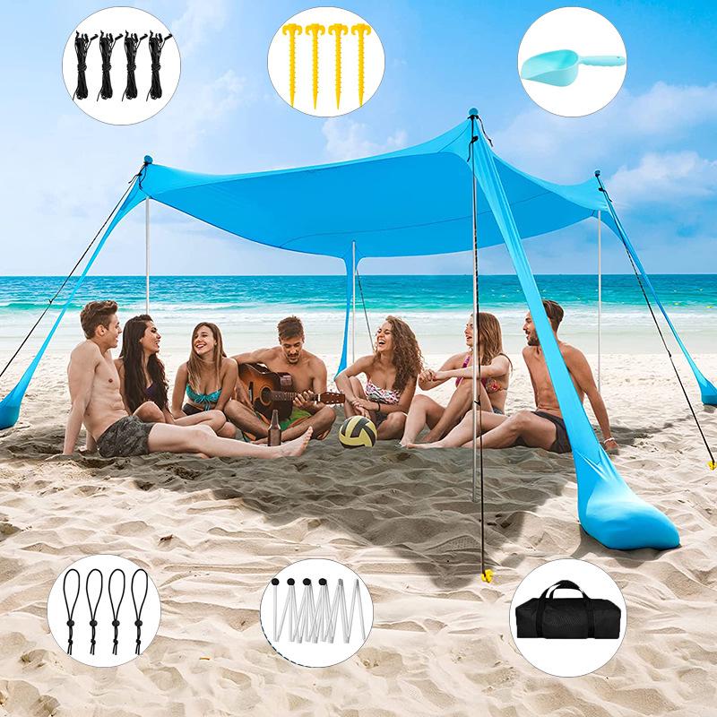 Portable Outdoor Sunshade Canopy: Beach Tent & Cooling Shelter for Camping & Fishing