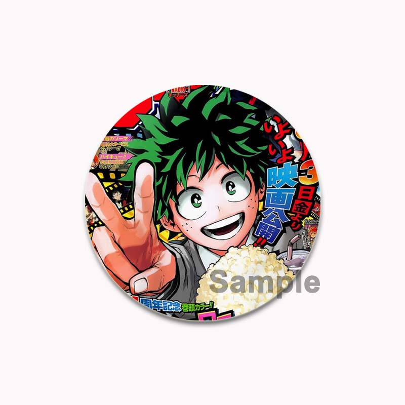 

32/44/58 мм Аніме Брошка My Hero Academia Midoriya Izuku Bakugou Katsuki Todoroki Shoto Мультфільм Значок Аксесуари Ювелірні вироби Подарунок Круглі шпильки ручної роботи 32mm