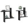 VidaXL Wall Shelves 2 Pcs Black 50x12x50 Cm Engineered Wood 853255