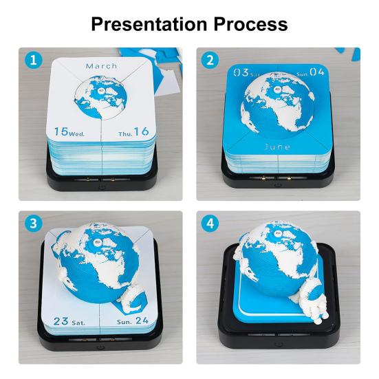 2026 Tidsstycke Kalender 3D Självhäftande Notislappar Bordskalender med LED-ljus Memoblock Konst Veckokalender Pappersskulptur Gåva till Kollega Vän Skrivbord
