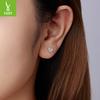 S925 Sterling Silver Shining Love Stud Earrings Women'S Simple Classic Sequin Design Small Stud Earrings