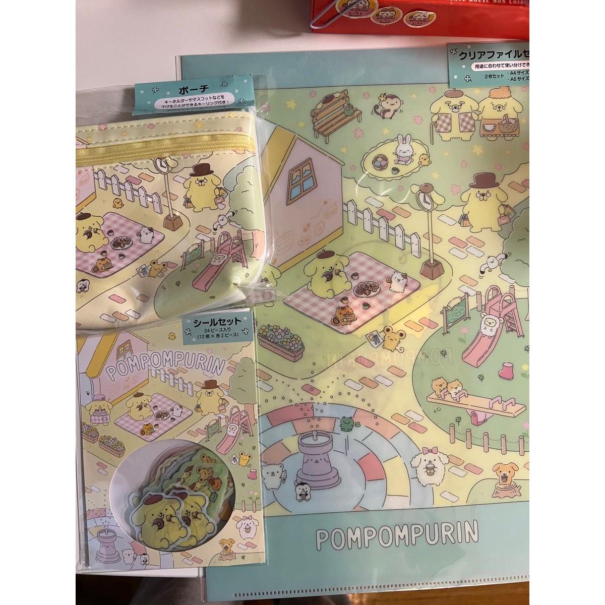 Used Pom Pom Purin Pouch Seal Set Clear File 3 Piece Set