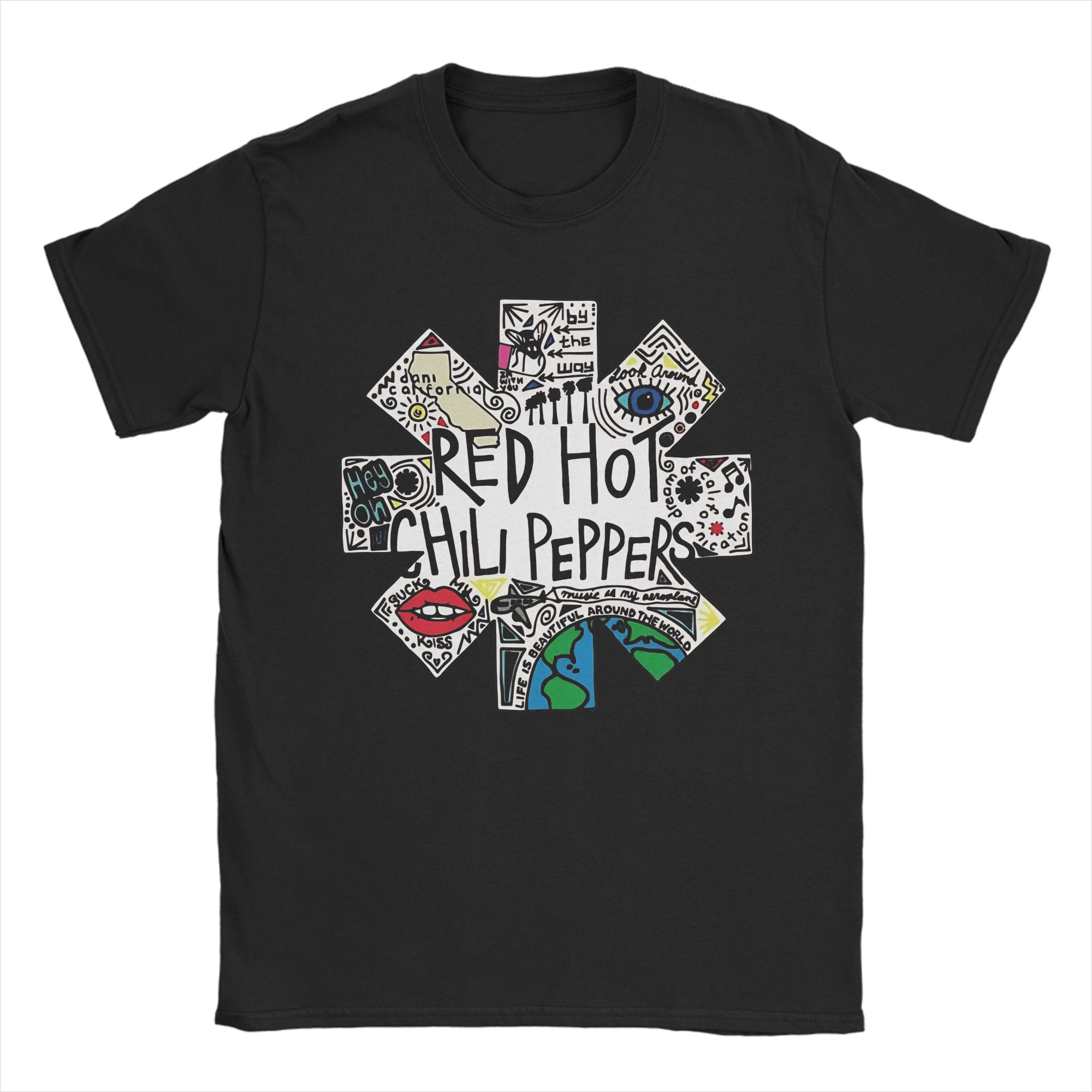 

RHCP Red Hot Chili Peppers T Shirt Summer 100 Cotton T Shirts For Adult Pattern Tee Shirt Short-Sleeved Y2K Casual Tees 5XL різнокольоровий