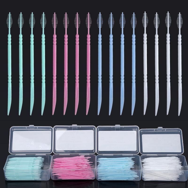 300Pcs Interdental Brush Double Head Teeth Cleaning Toothpick Oral Care Disposable Floss Household Dental Tools