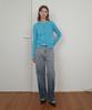 En Or Cotton Basic Round Cardigan - Blue