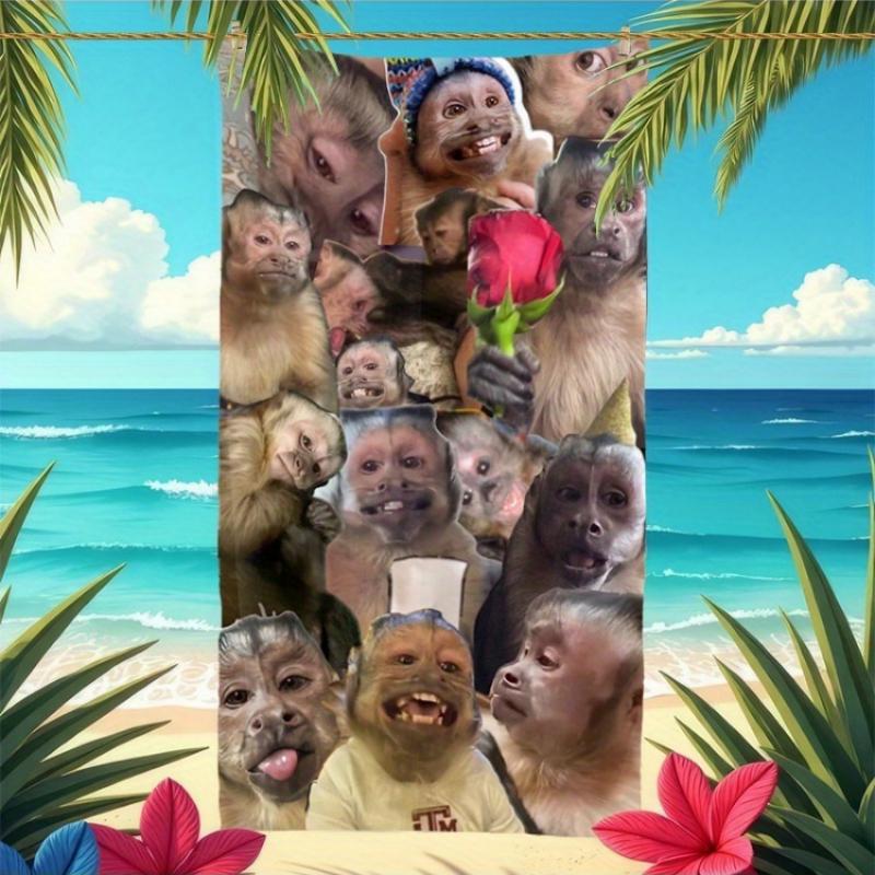 

Funny Monkey Face Bath & Beach Towel - Extra Large Quick-Dry Microfiber Towel with Expressive Monkeys, Soft Thick Quick-Dry W40*H60(CM)