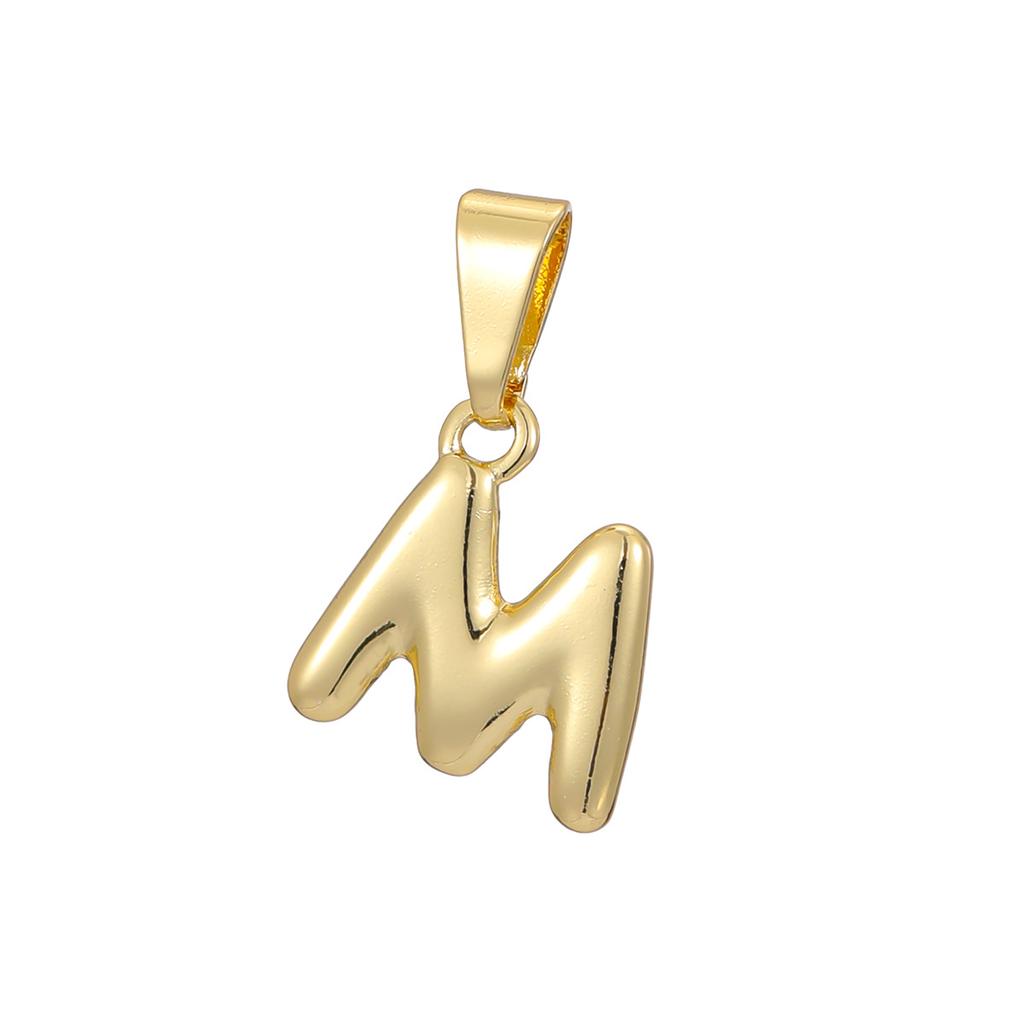 Brass Gold-Plated Letter Pendant - DIY Personalized 26-Letter Necklace