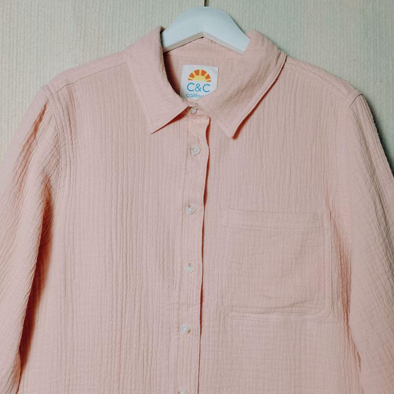 Export Original Order Exported To Italy Pure Cotton Double-Layer Gauze Washed Fabric Long Sleeves White Shirt Women's Basic Stylish