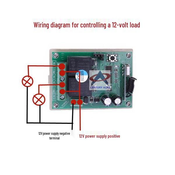 12V DC Remote Control Switch: Dual Mode with Jog, Self-Locking, & Interlocking Adjustable Functions