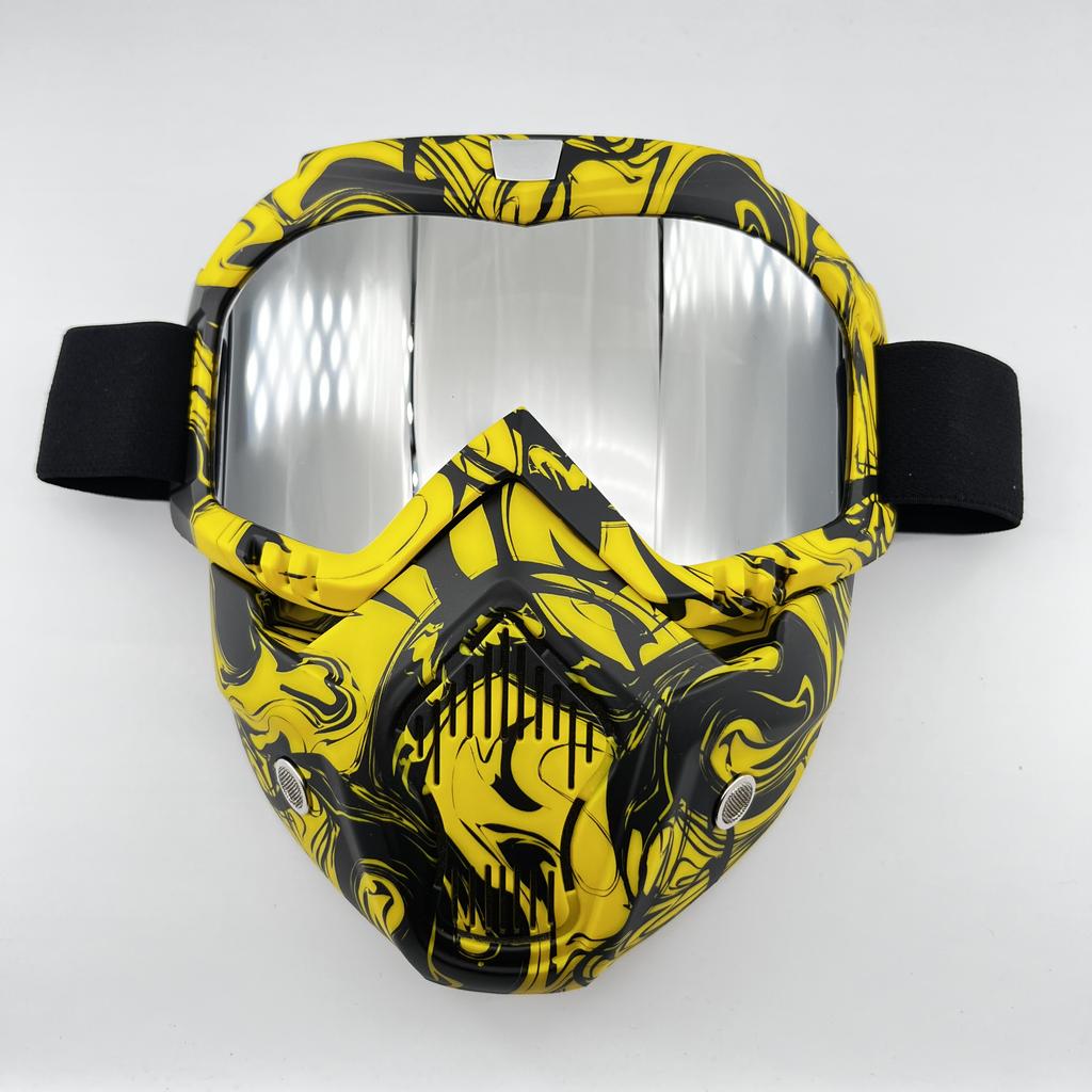 Windproof Outdoor Mask Glasses Men Off-road HD Lens MX MTB ATV Anti-Fog Full Face Protection Tactical Helmet Mask Adjustable