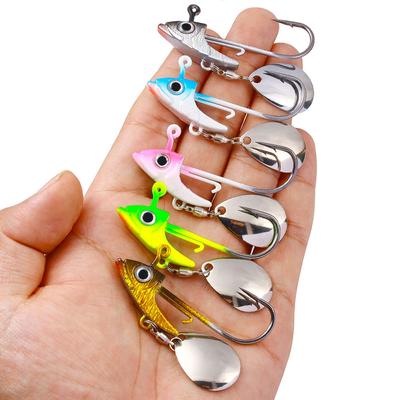 5Pcs 7g/10g/15g Fishing Lures Hook Swimbait Jig Heads Spinner Sequin Hooks for Saltwater Freshwater Fishing Bait Hook